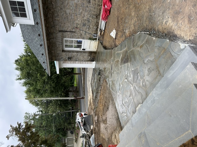 Flagstone walkway installation in the Lehigh Valley, PA