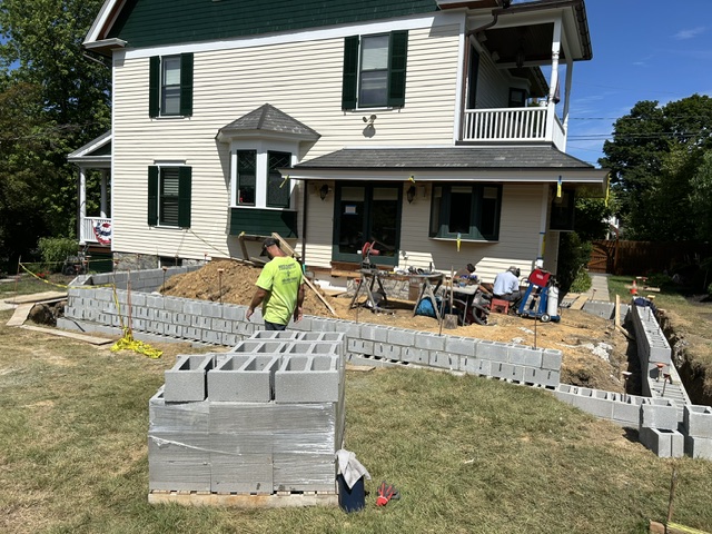 Block foundation wall built in the Lehigh Valley, PA