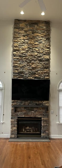 Custom indoor stone fireplace project in the Lehigh Valley, PA