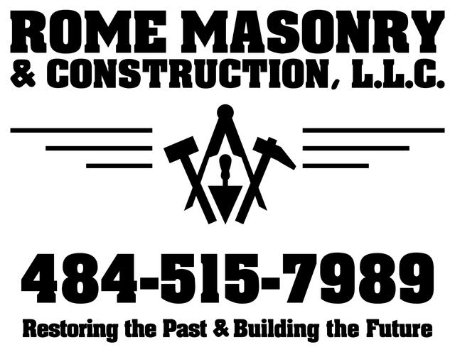 Rome Masonry & Construction logo — Restoring the Past & Building the Future