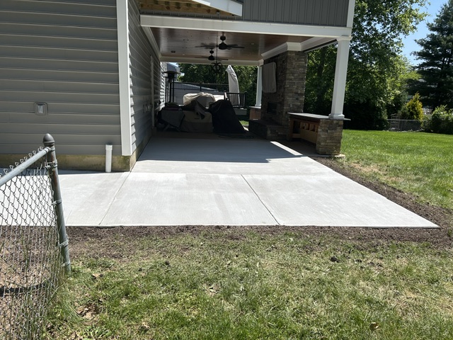 Concrete slab under an outdoor pavilion in the Lehigh Valley, PA