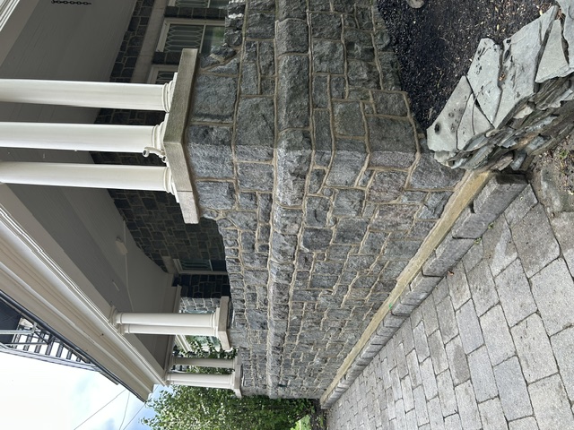 Full-thickness natural stone foundation wall in the Lehigh Valley, PA