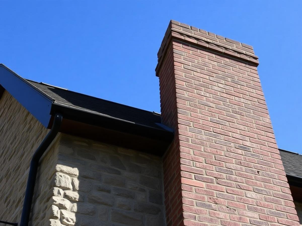 Restored brick chimney